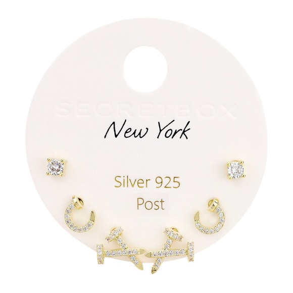 Secret Box New York  Sterling Silver Post Stone Embellished Nail Stud (I) - Picture 1 of 1